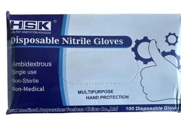 HSK Mavi Nitril Eldiven M Beden 100'lü