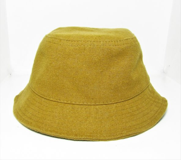 salarticaret Kaşe Bucket Şapka Hardal