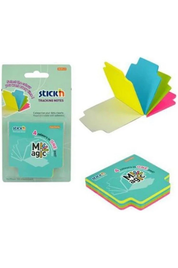 Hopax Stickn Yapışkanlı Not Kağıdı 70X70 Mm 4 Neon Renk 100 Yaprak