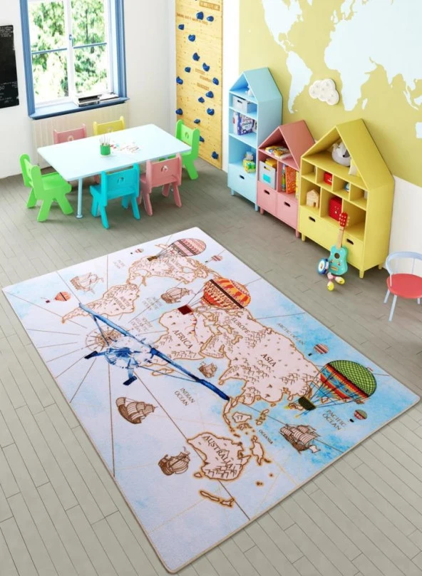 KITA DESENLİ EĞİTİCİ ÇOCUK HALISI  133X190 CM - Resim 2