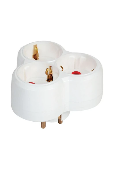 Topraklı 3 Lü Fiş Priz Yonca Tip