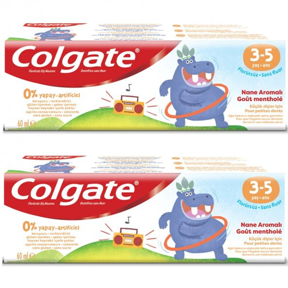 Colgate Florürsüz Nane Aromalı 3-5 Yaş Çocuk Diş Macunu 60 ml 2 ADET