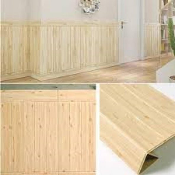 Renkli Duvarlar 10 Adet Nw37 Ahşap Lambri Arkası Yapışkanlı Esnek Silinebilir - Resim 3