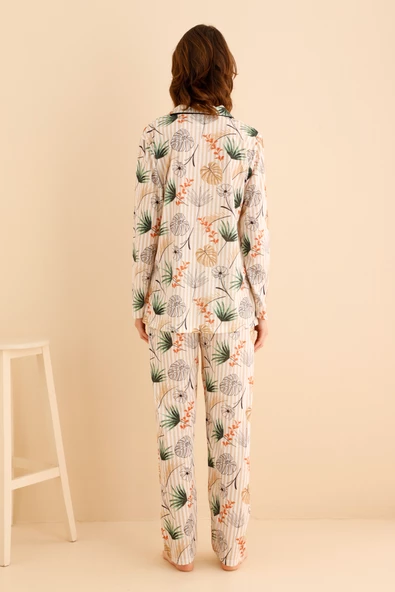 Pamuklu Uzun Kollu Gömlek Pijama Takımı: Rahat Uyku Koleksiyonu - 8