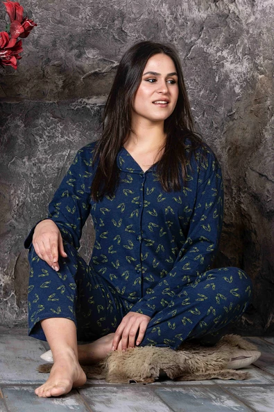 Pamuklu Uzun Kollu Gömlek Pijama Takımı: Rahat Uyku Koleksiyonu - 3