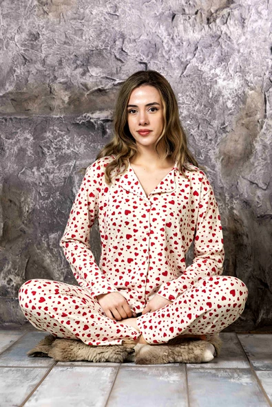 Pamuklu Uzun Kollu Gömlek Pijama Takımı: Rahat Uyku Koleksiyonu - 4