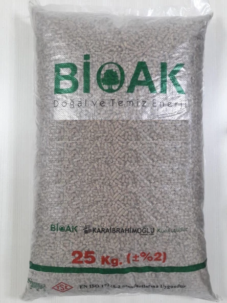 Bioak Pelet Yakıt 3 Torba 3x25 Kg Toplam 75 Kg