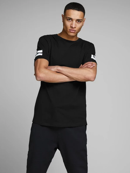 JACK JONES Erkek Kolu Şeritli Tişört 12116021