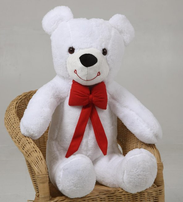 Papyonlu Sevimli Peluş Şaşkın Ayı 80 cm - Sevgiliye Özel HEDİYE - 4