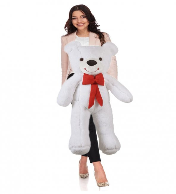 Papyonlu Sevimli Peluş Şaşkın Ayı 80 cm - Sevgiliye Özel HEDİYE - 7
