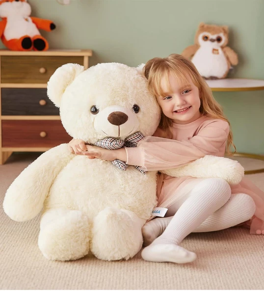 Papyonlu Sevimli Peluş Şaşkın Ayı 80 cm - Sevgiliye Özel HEDİYE - 6