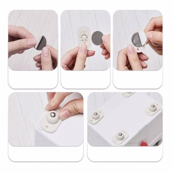 Pratik Eşya Kaydırma Aparatı Taşıyıcı Bilyeli Teker 4'lü Set - 4