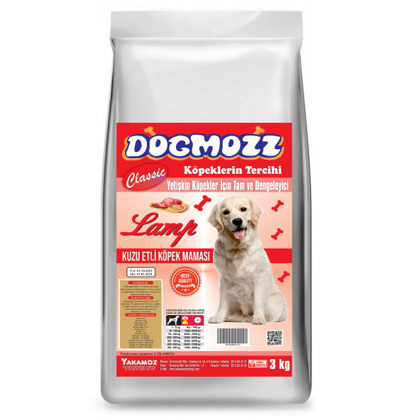 DogMozz Kuzulu Yetişkin Köpek Maması 3 Kg