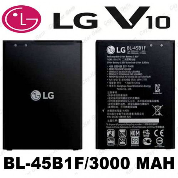 LG V10 Orjinal Batarya Pil V10 BL-45B1F Orjinal Batarya Pil 3000mAh - 3
