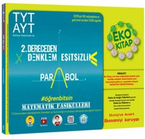 TYT AYT Matematik 2. Dereceden Denklemler Eşitsizlik Parabol Fasikülleri Eko Tonguç Akademi