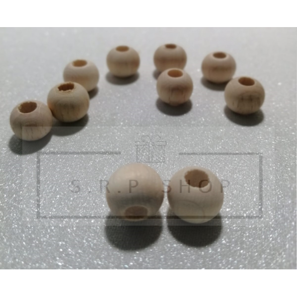 10 mm Ham İşlenmemiş Ahşap Boncuk-150 adet - 2