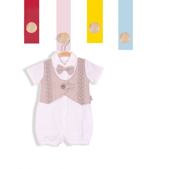 Erkek Bebek Tulum Papyonlu Yelek Modelli
