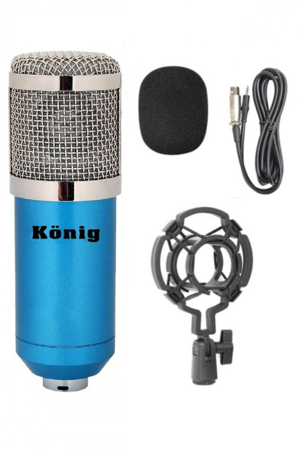 KÖNİG K-CM800 Condenser Stüdyo Mikrofon-Mavi