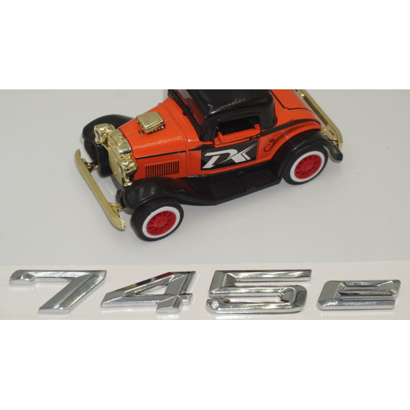 Bmw 745e Bagaj Krom Metal 3M 3D Yazı Logo - 4
