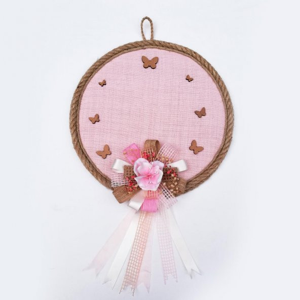 Lora Davet Kız Bebek kapı süsü, Hastane kapı süsü, Duvar süsü (1 Adet) Pembe - 36111 - 4