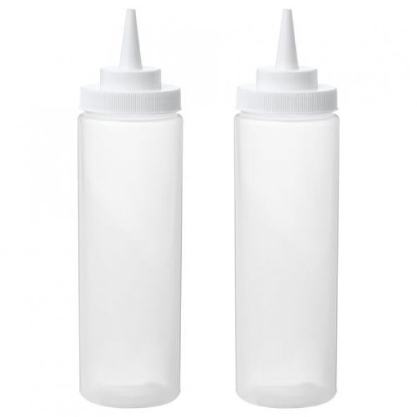 2Li Sos Şişesi,Pratik  IKEA Şeffaf 330 ml 2 Adet Beyaz - 5