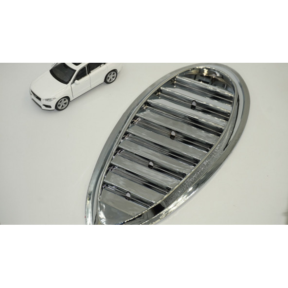 Arazi Off Road Binek Araç Ön Kaput Gümüş Krom Air Flow Rüzgarlık - Resim 2