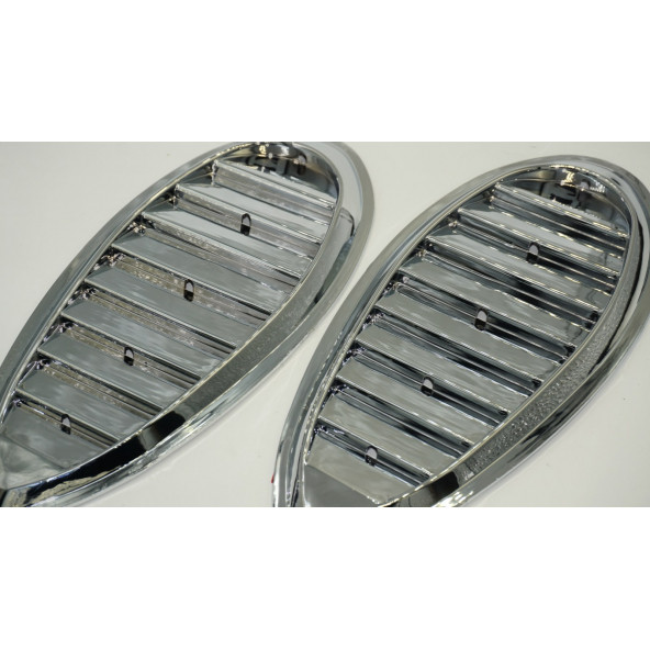 Arazi Off Road Binek Araç Ön Kaput Gümüş Krom Air Flow Rüzgarlık - Resim 3