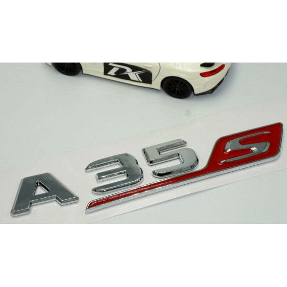 DK Benz A 35S Bagaj Krom Kırmızı ABS 3M 3D Yazı Logo - Resim 3