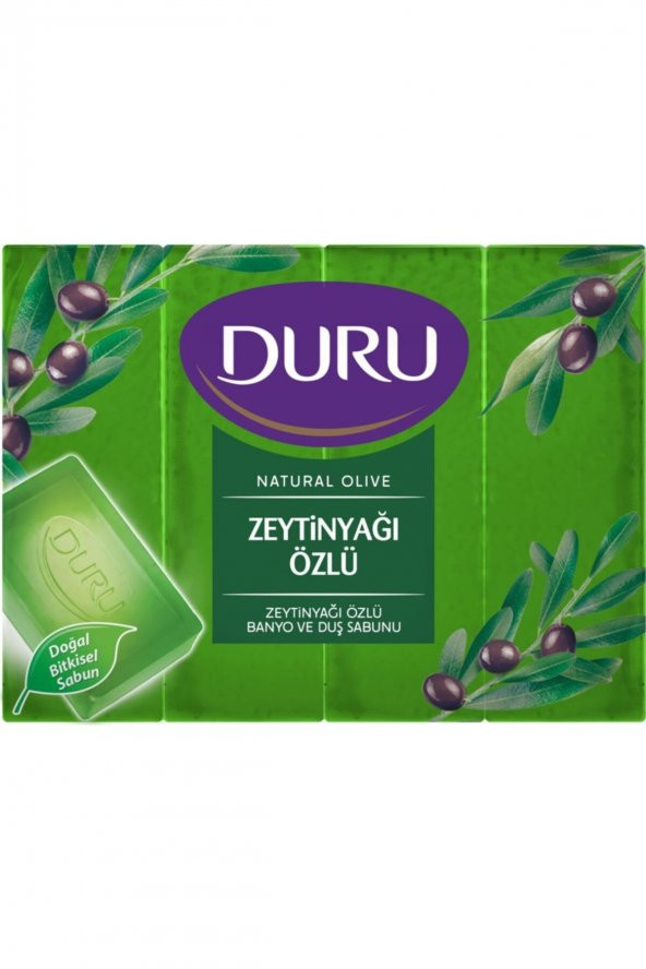 DURU Natural Olive Zeytinyağlı 4 Adet Banyo Sabunu 600 gr