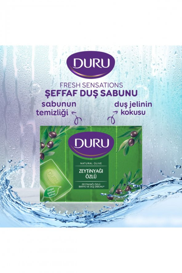 DURU Natural Olive Zeytinyağlı 4 Adet Banyo Sabunu 600 gr - 3