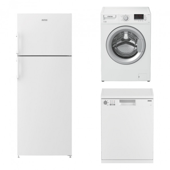 Ekonomik Düğün Paketi (Paket 1) AL 413 P Bulaşık Makinesi AL-7101 L Çamaşır Makinesi AL-355 B buzdolabı