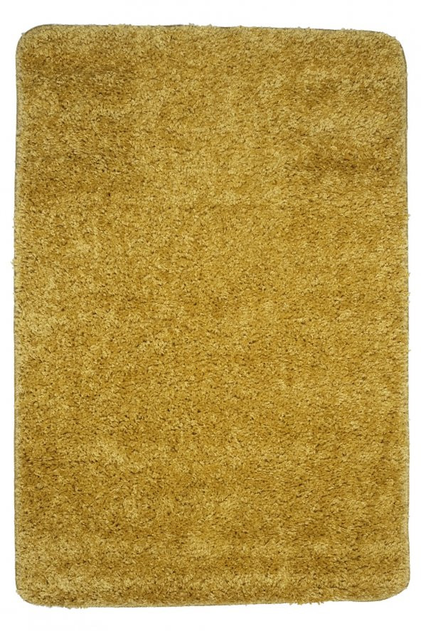 Lalin Collection Makinede Yıkanabilir Kaymaz Taban Sarı Shaggy Halı, Paspas 50 x 80 cm - 2