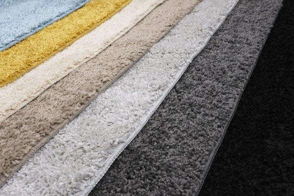 Lalin Collection Makinede Yıkanabilir Kaymaz Taban Sarı Shaggy Halı, Paspas 50 x 80 cm - 5