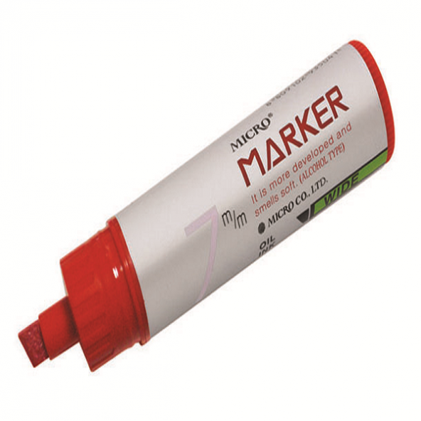 Micro Markör Permanent 7 MM Kesik Uçlu Kırmızı 12 Lİ MMP701-12-LI-PKT
