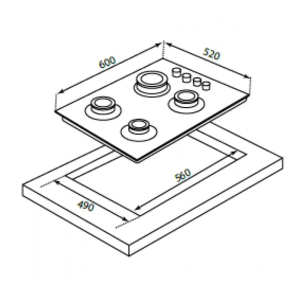 Luxell LX-40 TAHDF Siyah Cam Ankastre Ocak - 5