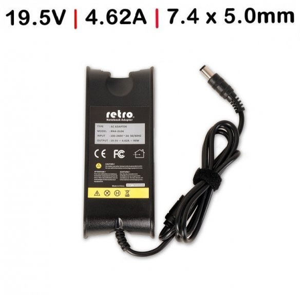 Dell Latitude D630 D630 XFR D630C D631 Şarj Adaptörü (19.5V 4.62A 90W - 7.4*5.5mm)