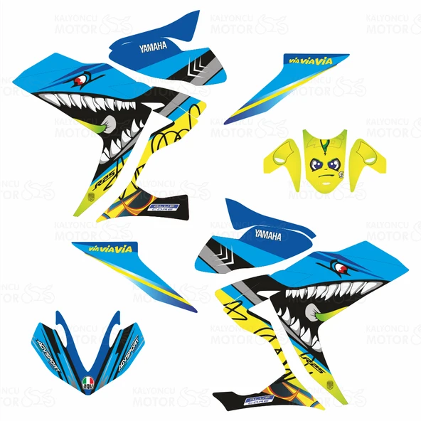 Yamaha YZF R25 Sticker Set Rossi Shark - 2