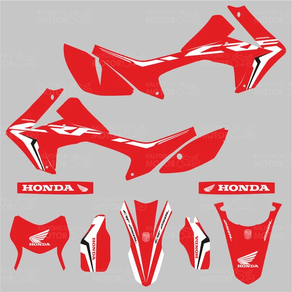 Honda CRF 250 L Red Theme Design Sticker Set - 2