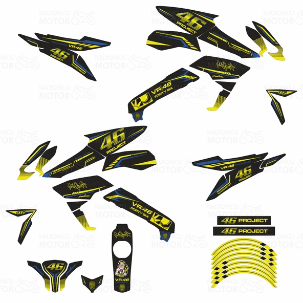 Bajaj Pulsar 200 NS 46 Project Carbon Desing Sticker Set - 2