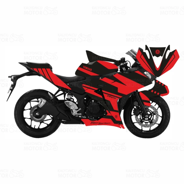 Yamaha YZF R25 Raceline Design Kırmızı Sticker Set