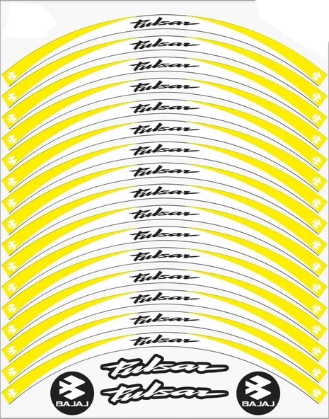 Bajaj Pulsar 200 NS Jant Şeridi Beyaz-Sarı ürün görseli