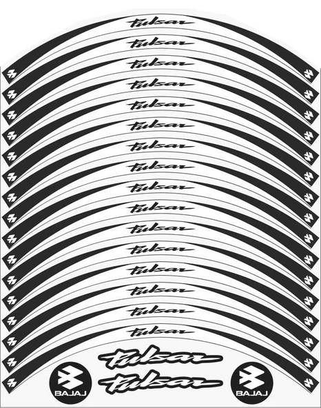 Bajaj Pulsar RS 200 Jant Şeridi Beyaz-Siyah ürün görseli