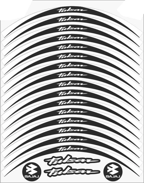 Bajaj Pulsar RS 200 Jant Şeridi Siyah-Beyaz ürün görseli