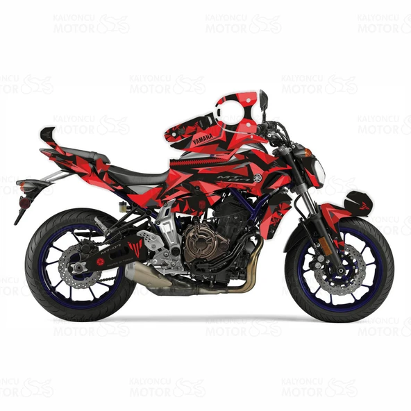Yamaha MT 07 Colorful Camo Design Sticker Seti