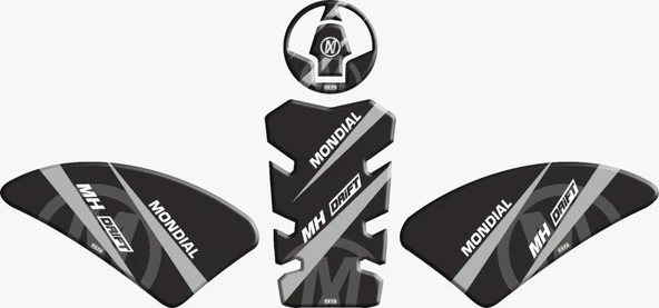 Mondial Drift 125 L Tank Pad Siyah Gri ürün görseli