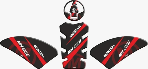 Mondial Drift 125 L Tank Pad Kırmızı Siyah ürün görseli