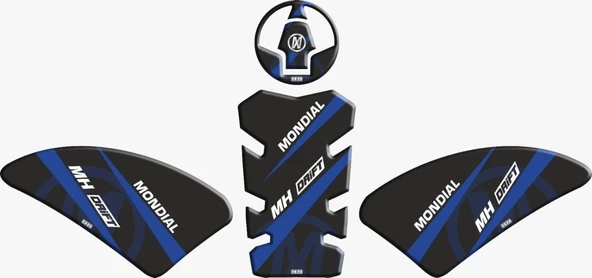 Mondial Drift 125 L Tank Pad Siyah Mavi ürün görseli