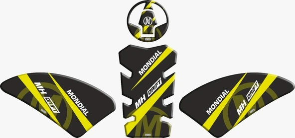 Mondial Drift 125 L Tank Pad Sarı-Siyah ürün görseli