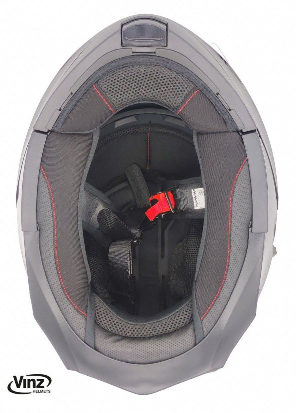 Vinz 162 Çene Açılır Motosiklet Kaskı Mat Siyah - 3