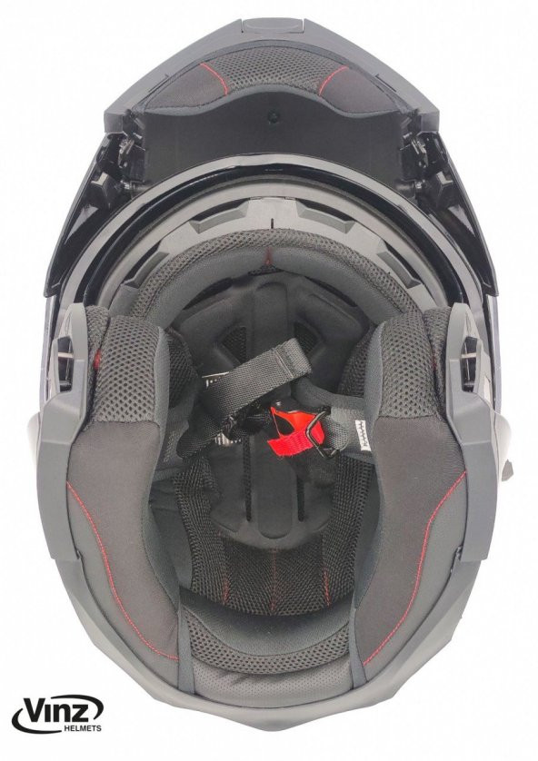 Vinz 162 Çene Açılır Motosiklet Kaskı Mat Siyah - 4